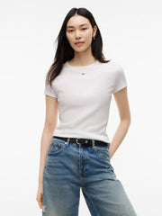 T-Shirt Slim Essential Rib - White