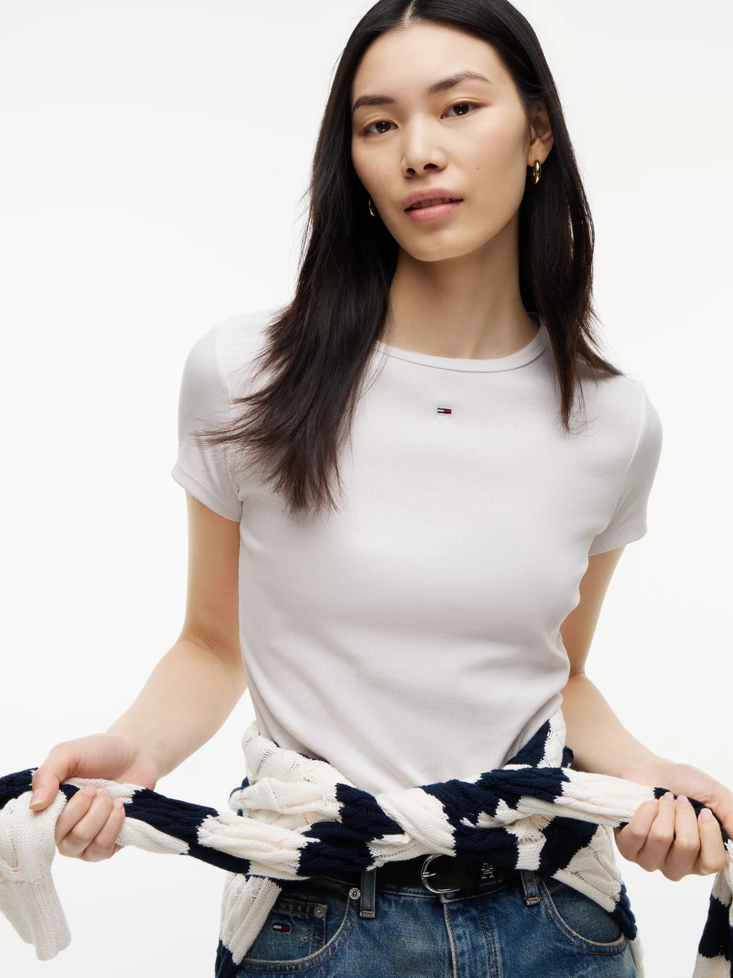 T-Shirt Slim Essential Rib - White