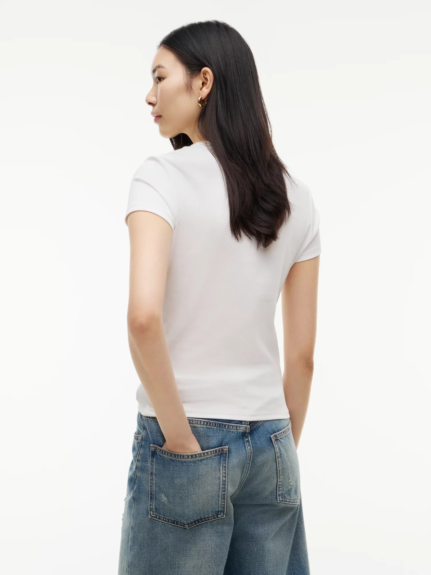 T-Shirt Slim Essential Rib - White