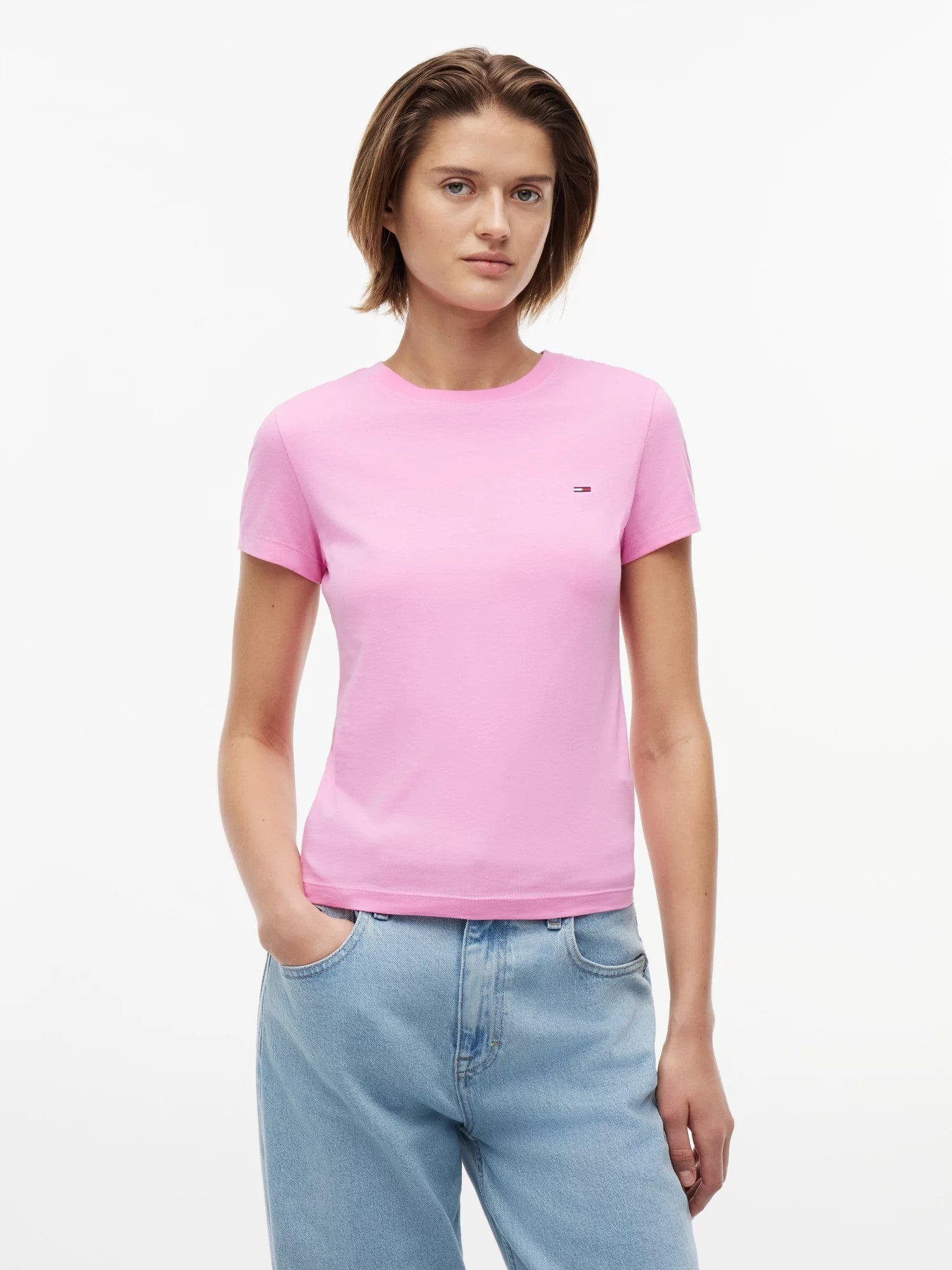 T-Shirt Slim Neck - Pink Daisy