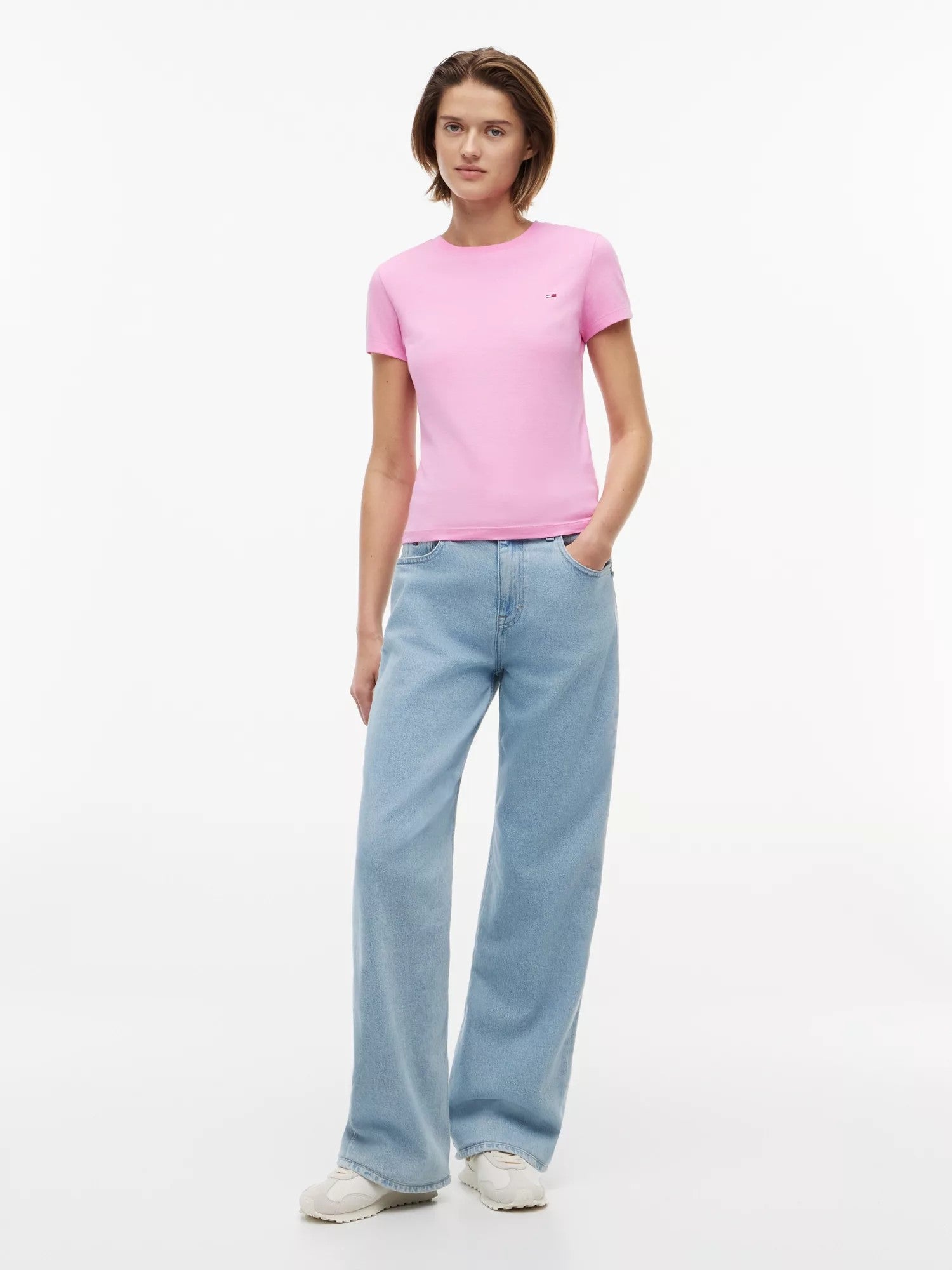 T-Shirt Slim Neck - Pink Daisy