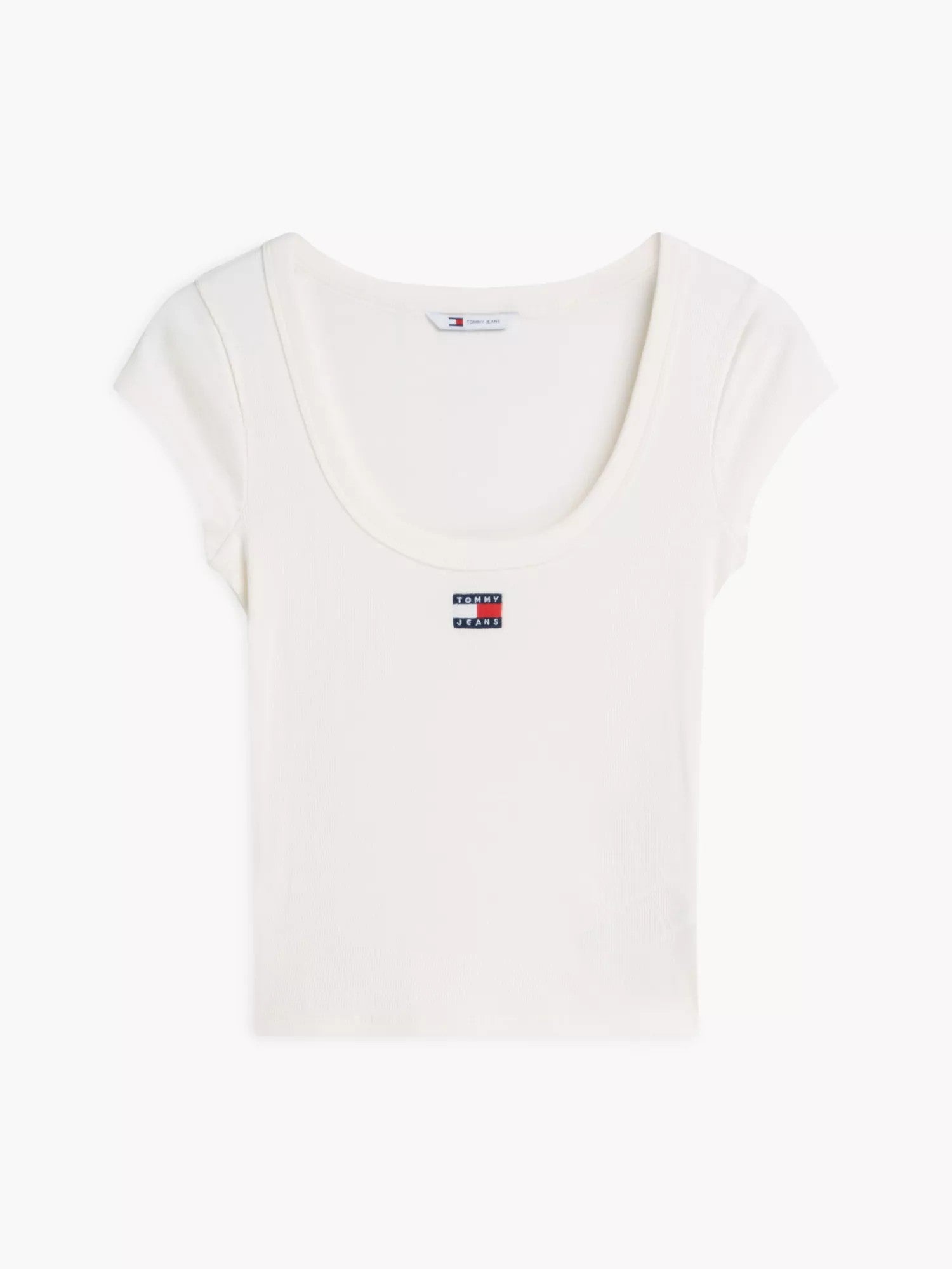 T-Shirt Slim Rib Badge - Ancient White