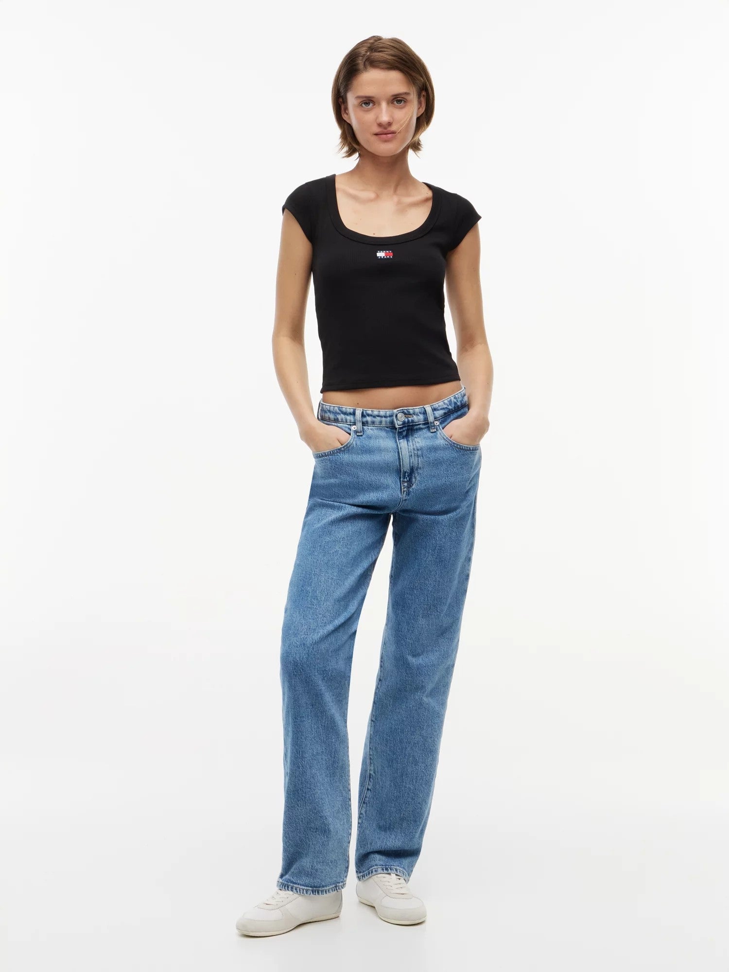 T-Shirt Slim Rib Badge - Black
