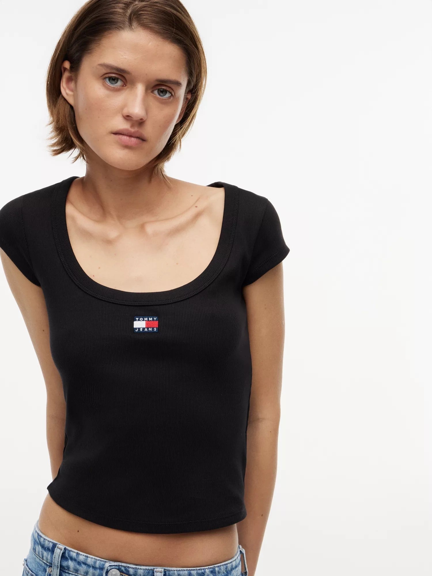T-Shirt Slim Rib Badge - Black