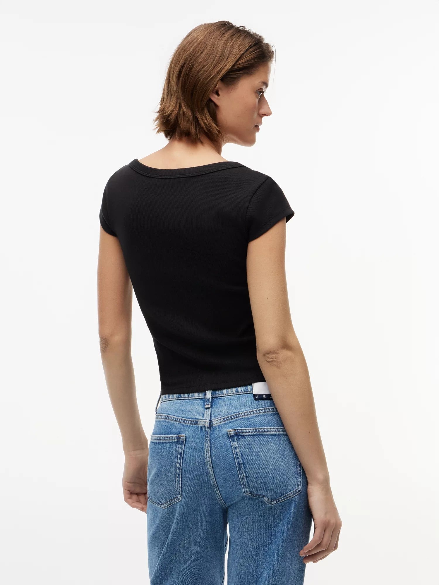 T-Shirt Slim Rib Badge - Black