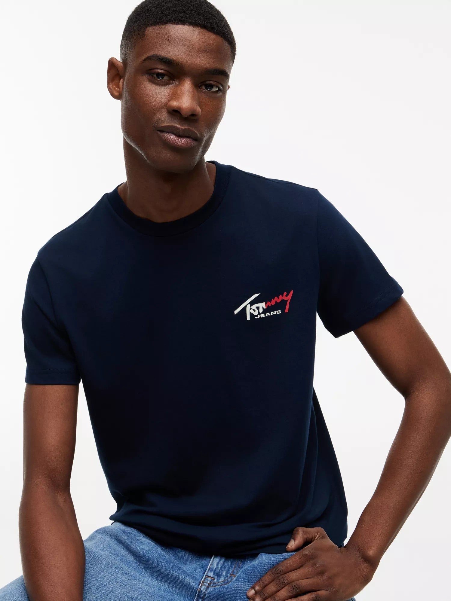 T-Shirt Slim Signature Chest - Dark Night Navy