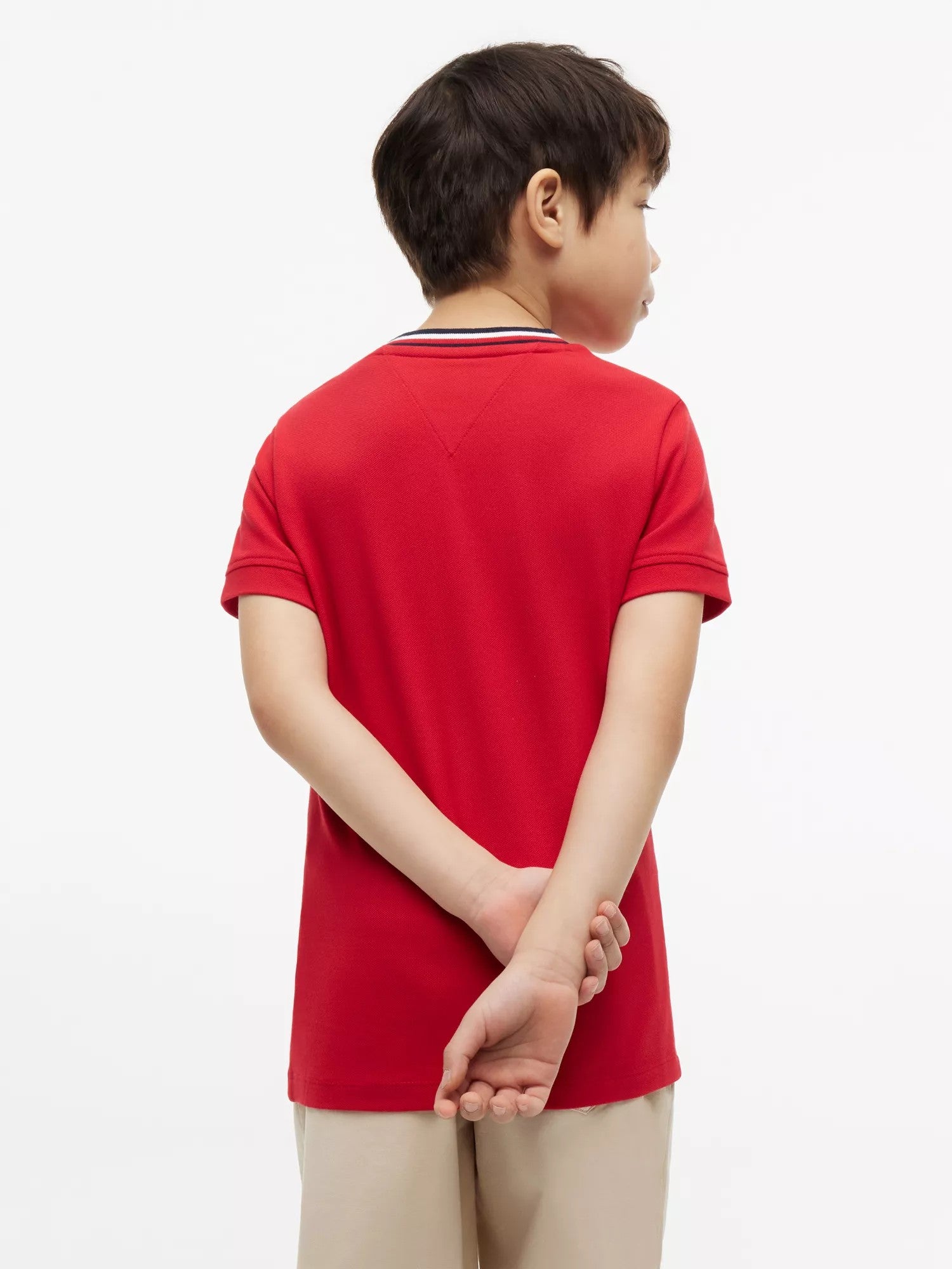 T-Shirt Tape Detail Pique - Primary Red