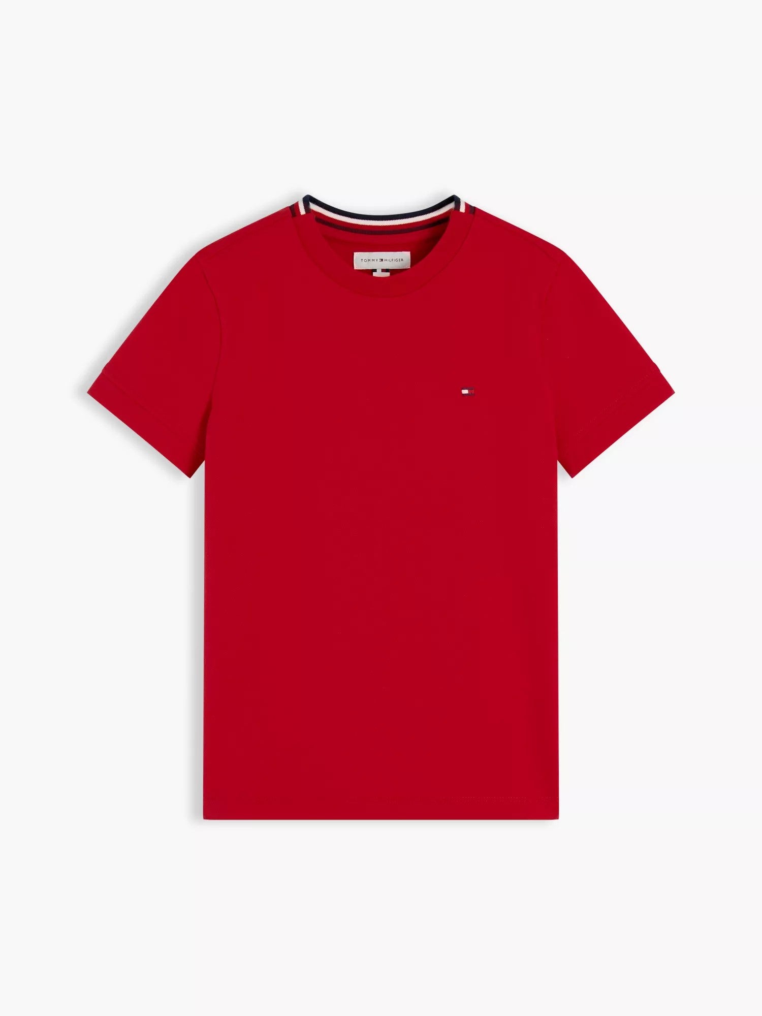 T-Shirt Tape Detail Pique - Primary Red