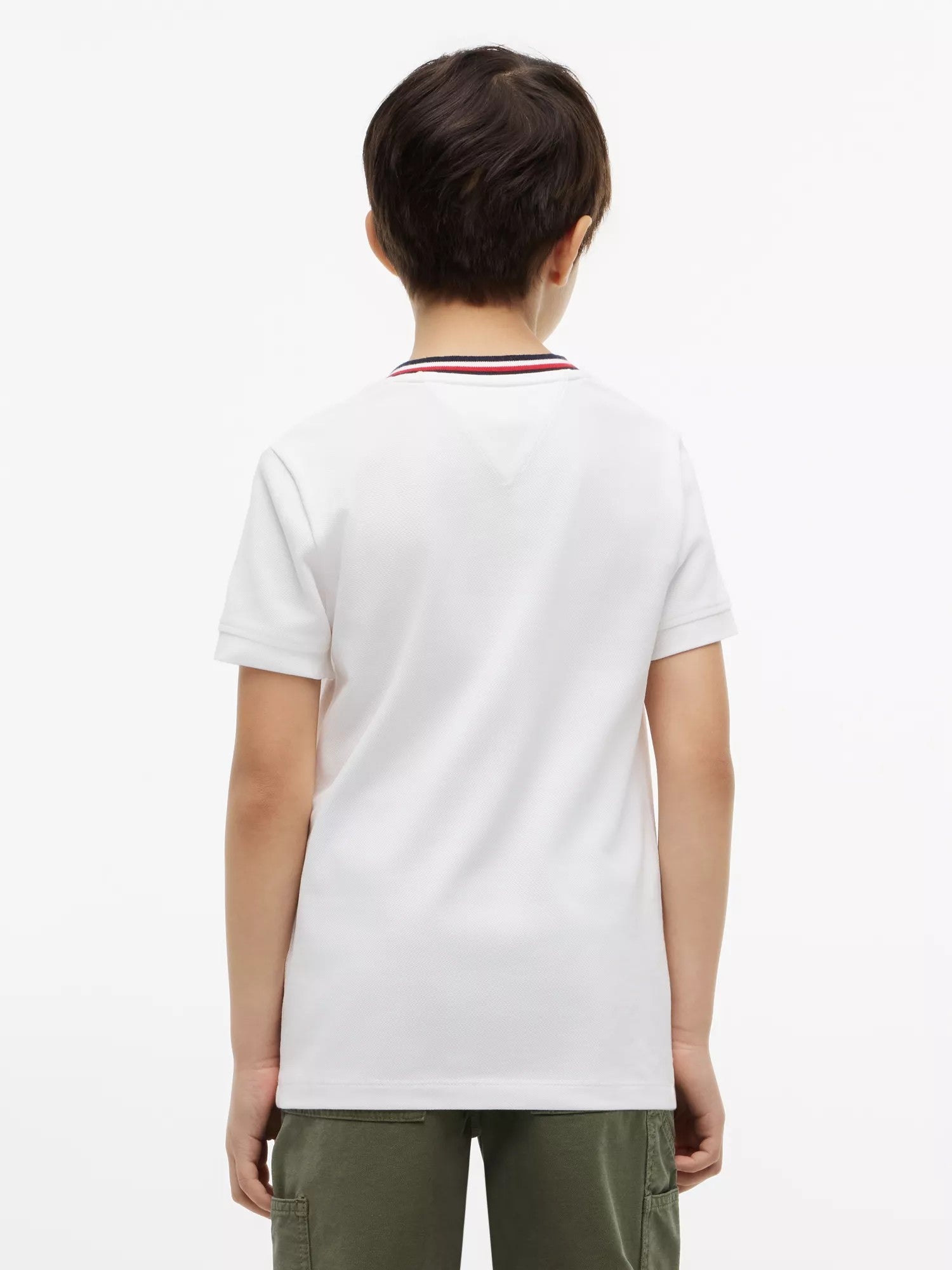 T-Shirt Tape Detail Pique - White