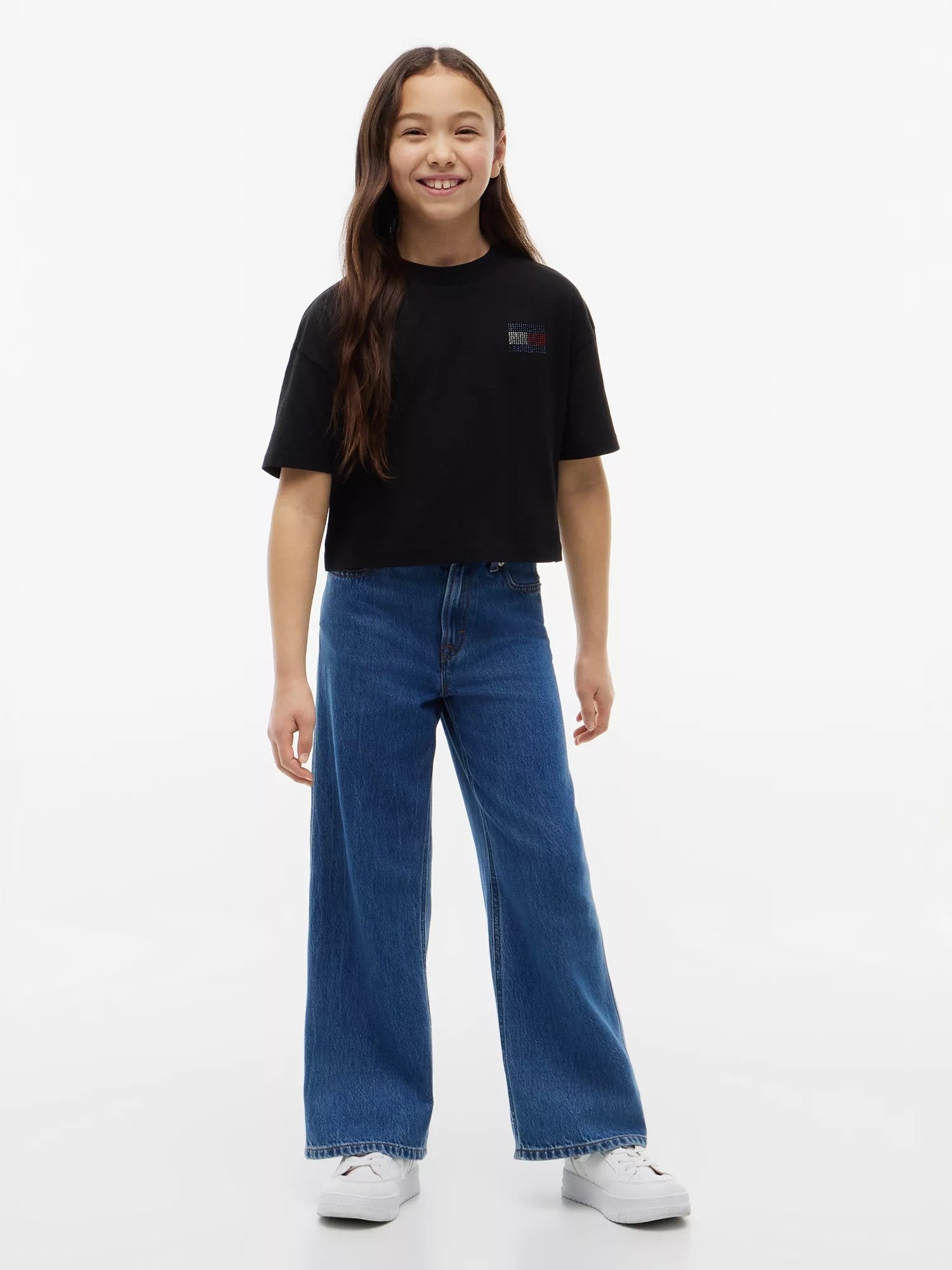 T-Shirt Tommy Rhinestone - Black