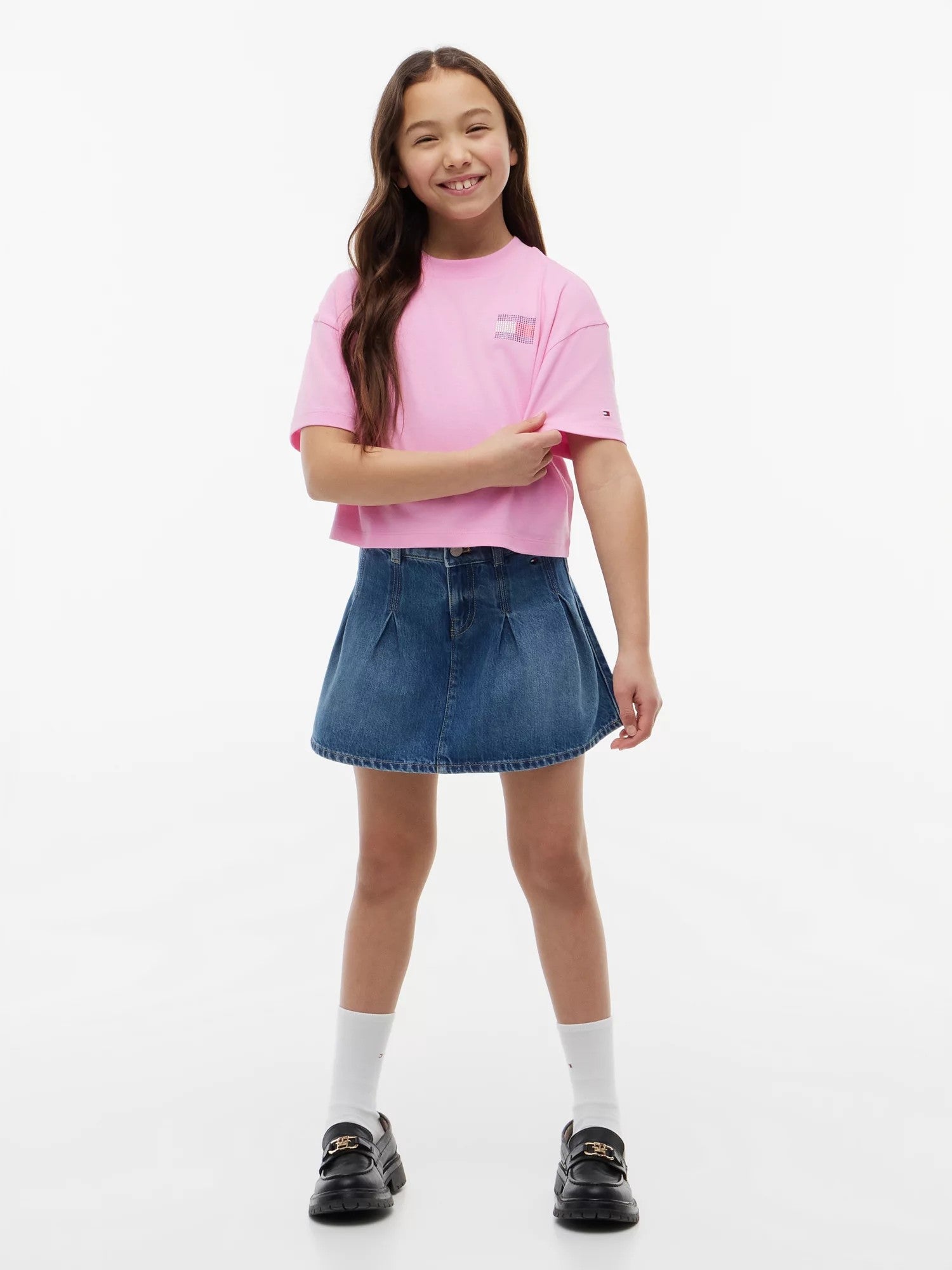 T-Shirt Tommy Rhinestone - Pink Daisy