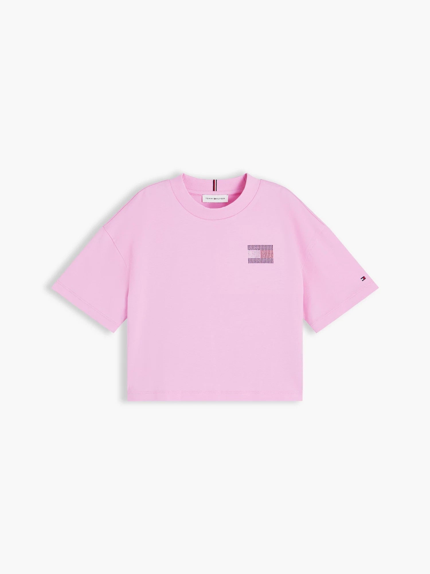 T-Shirt Tommy Rhinestone - Pink Daisy