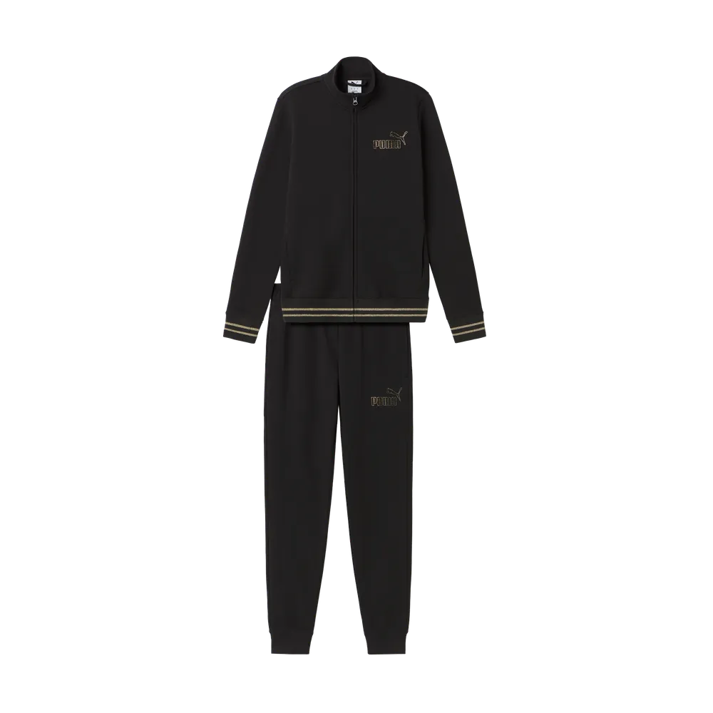 Tuta Essentials+RHINESTONE Full-Zip Suit Fleece - Nero