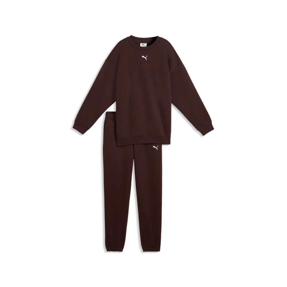 Tuta Loungewear oversize da ragazza - Marrone Cioccolato