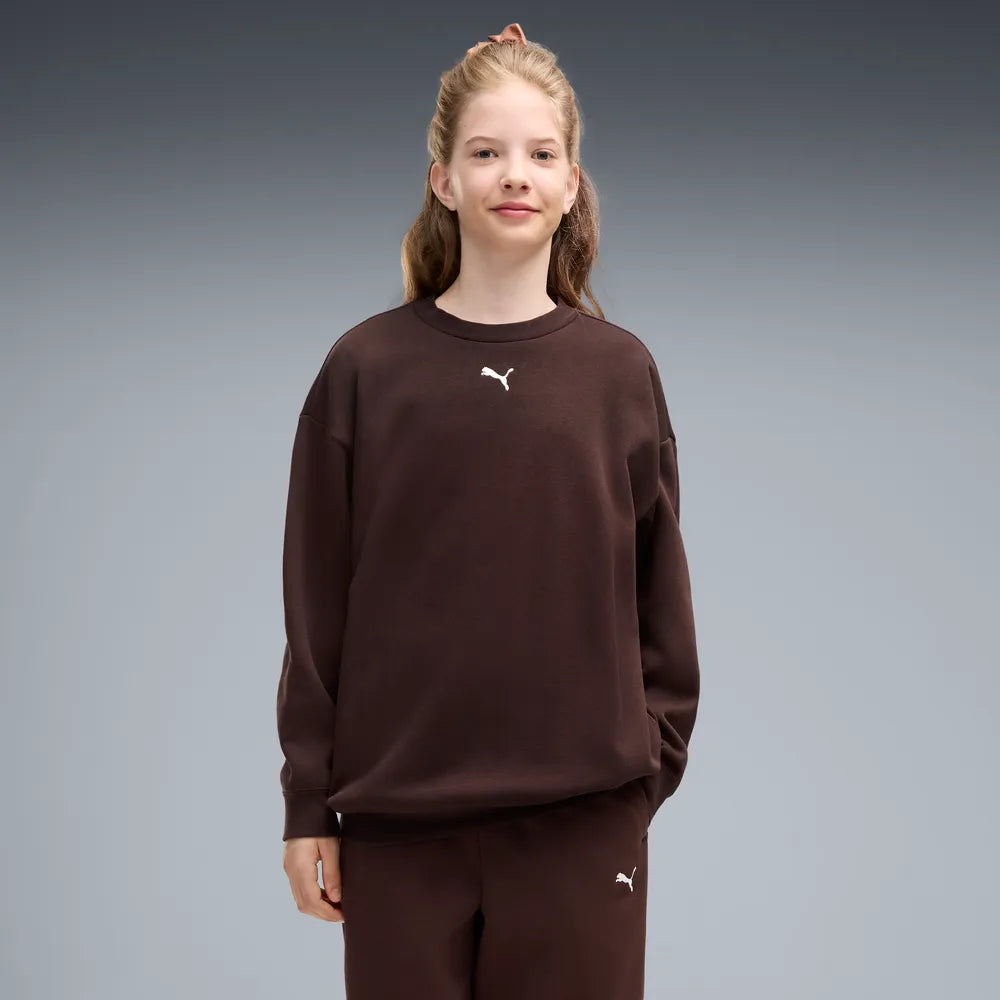 Tuta Loungewear oversize da ragazza - Marrone Cioccolato