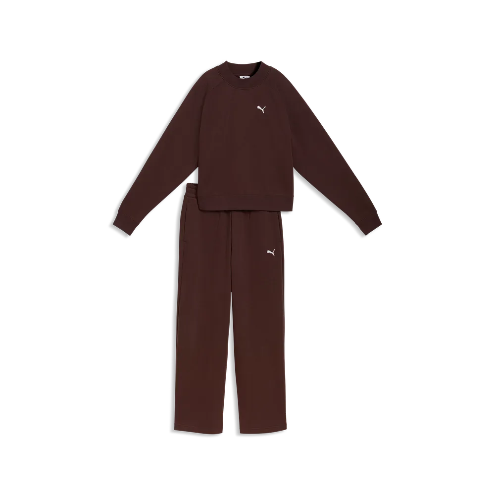 Tuta loungewear in pile da donna - Marrone Cioccolato