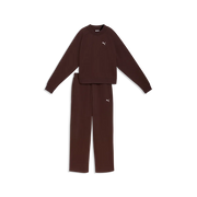 Tuta loungewear in pile da donna - Marrone Cioccolato
