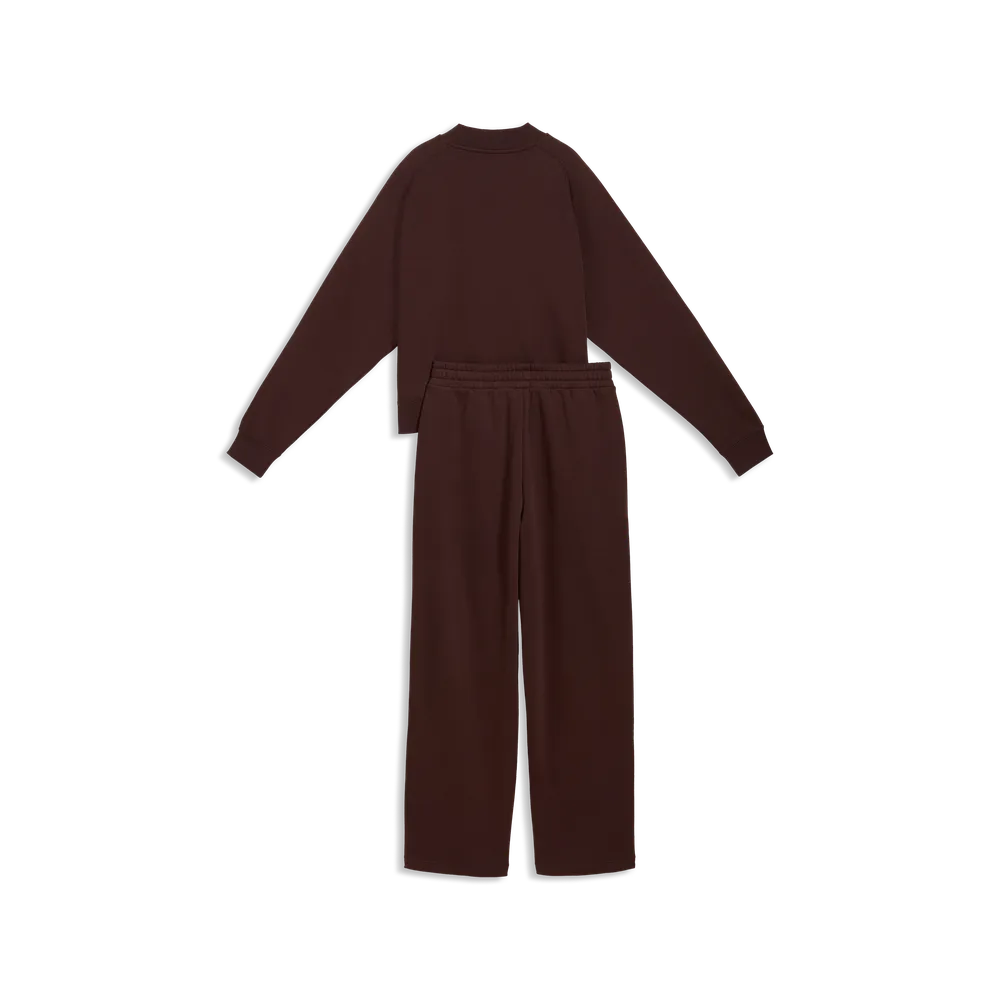 Tuta loungewear in pile da donna - Marrone Cioccolato