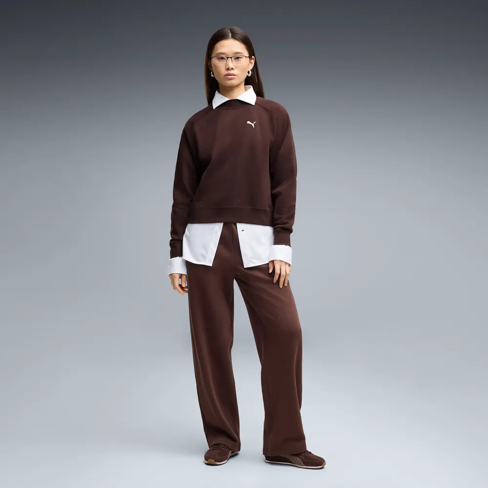 Tuta loungewear in pile da donna - Marrone Cioccolato