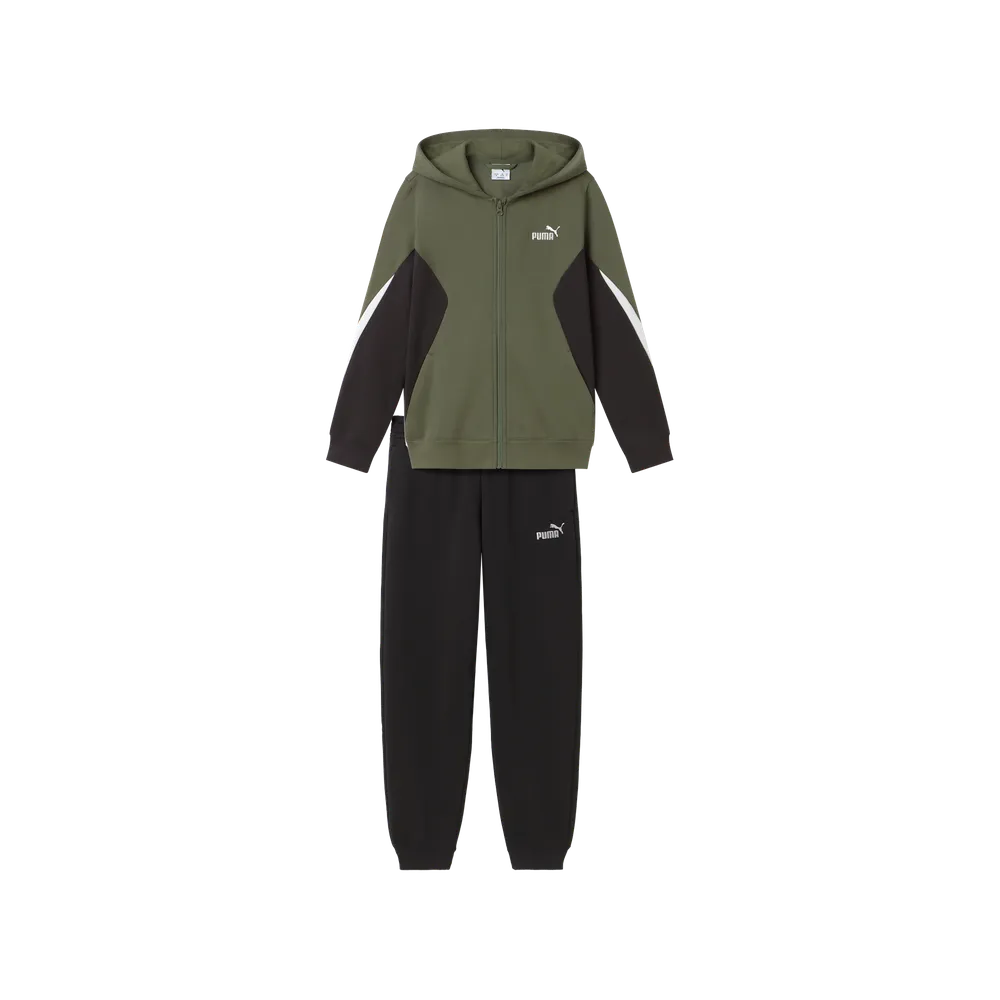 Tuta Essentials Block Full-Zip Sweat Suit Boys - Verde Muschio