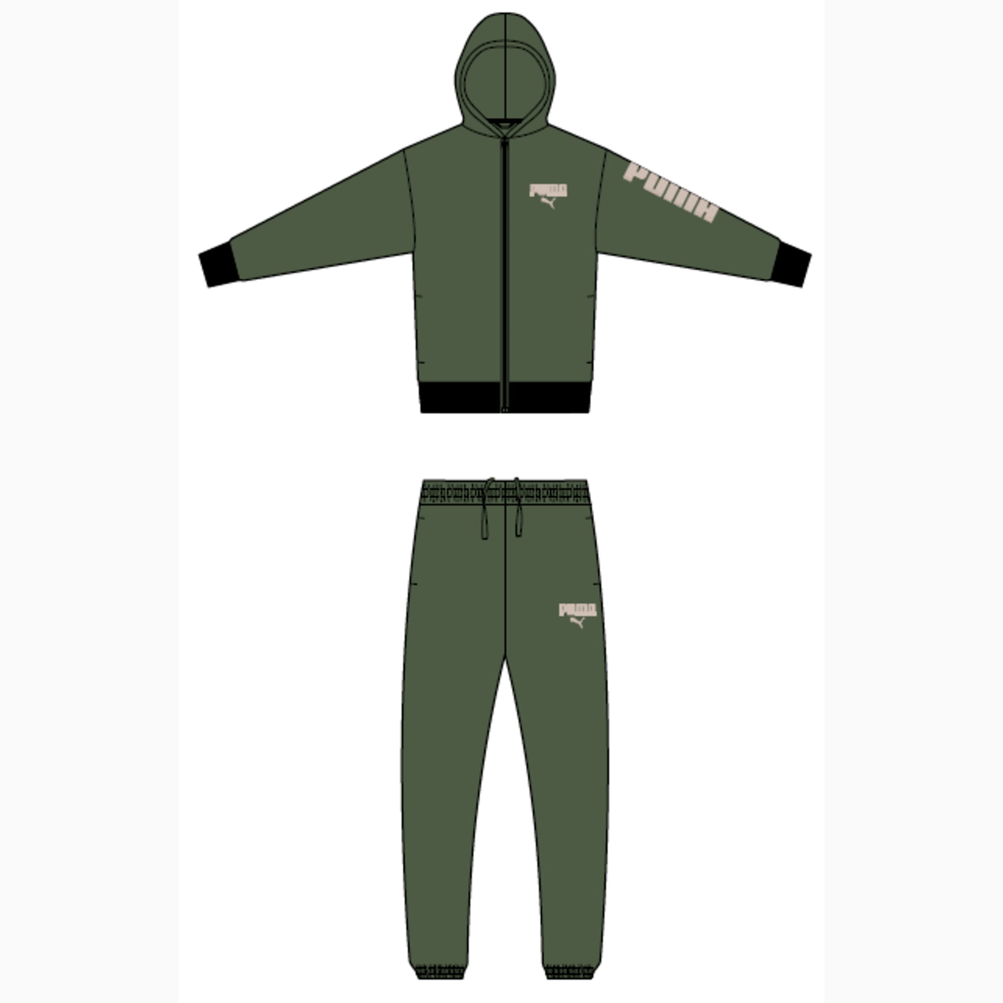 Tuta Essentials Graphic Suit Fleece Boys - Verde Muschio