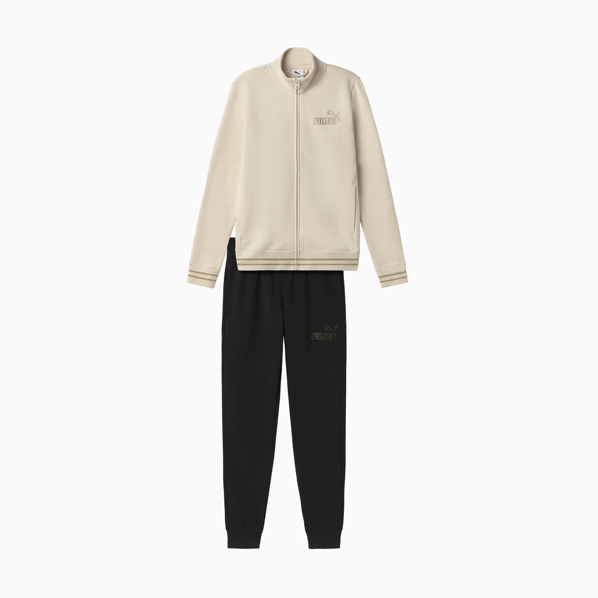 Tuta Essentials+RHINESTONE Full-Zip Suit Fleece - Bianco Neve