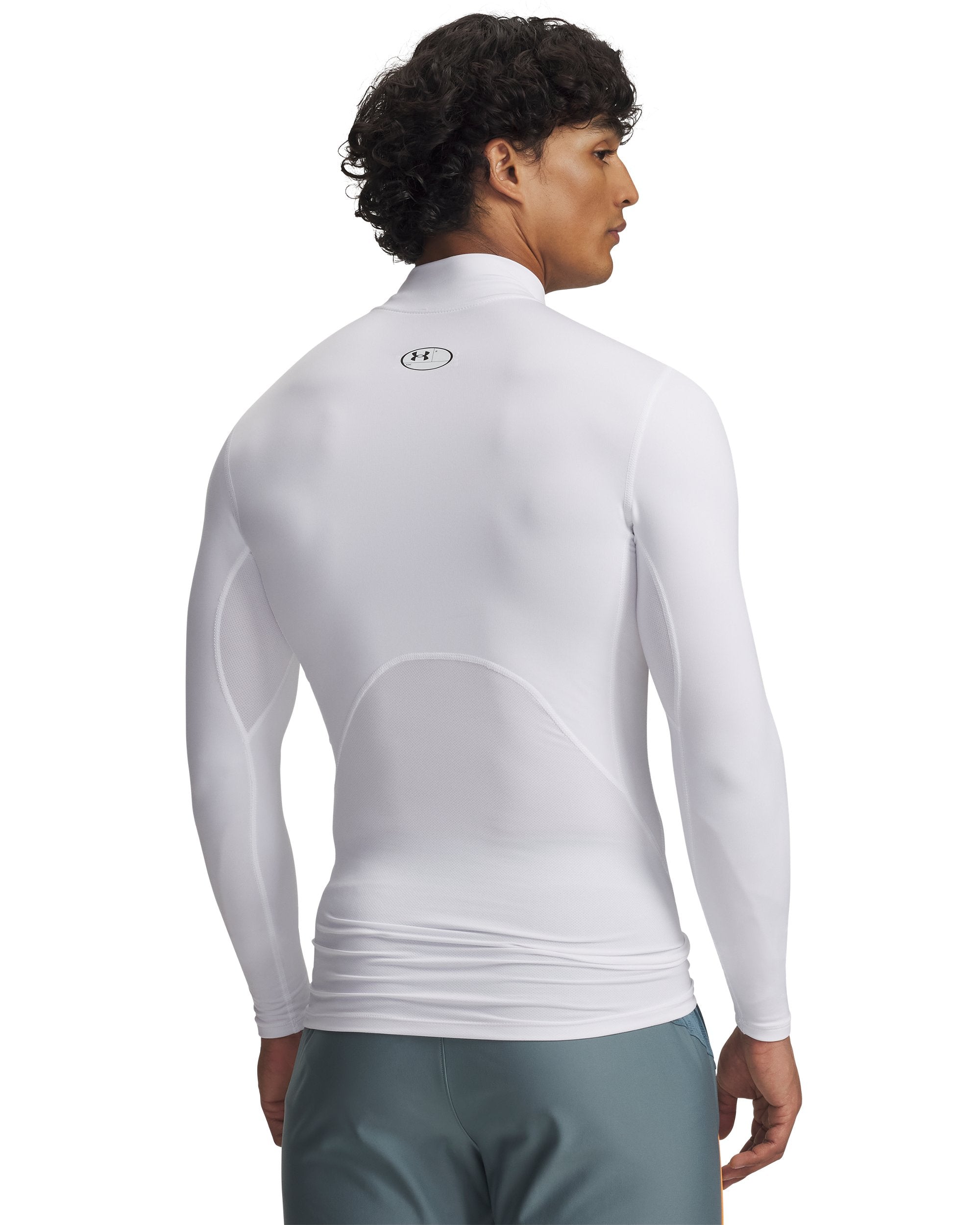 Maglia a Maniche Lunghe ColdGear Armour Compression Mock - Bianco