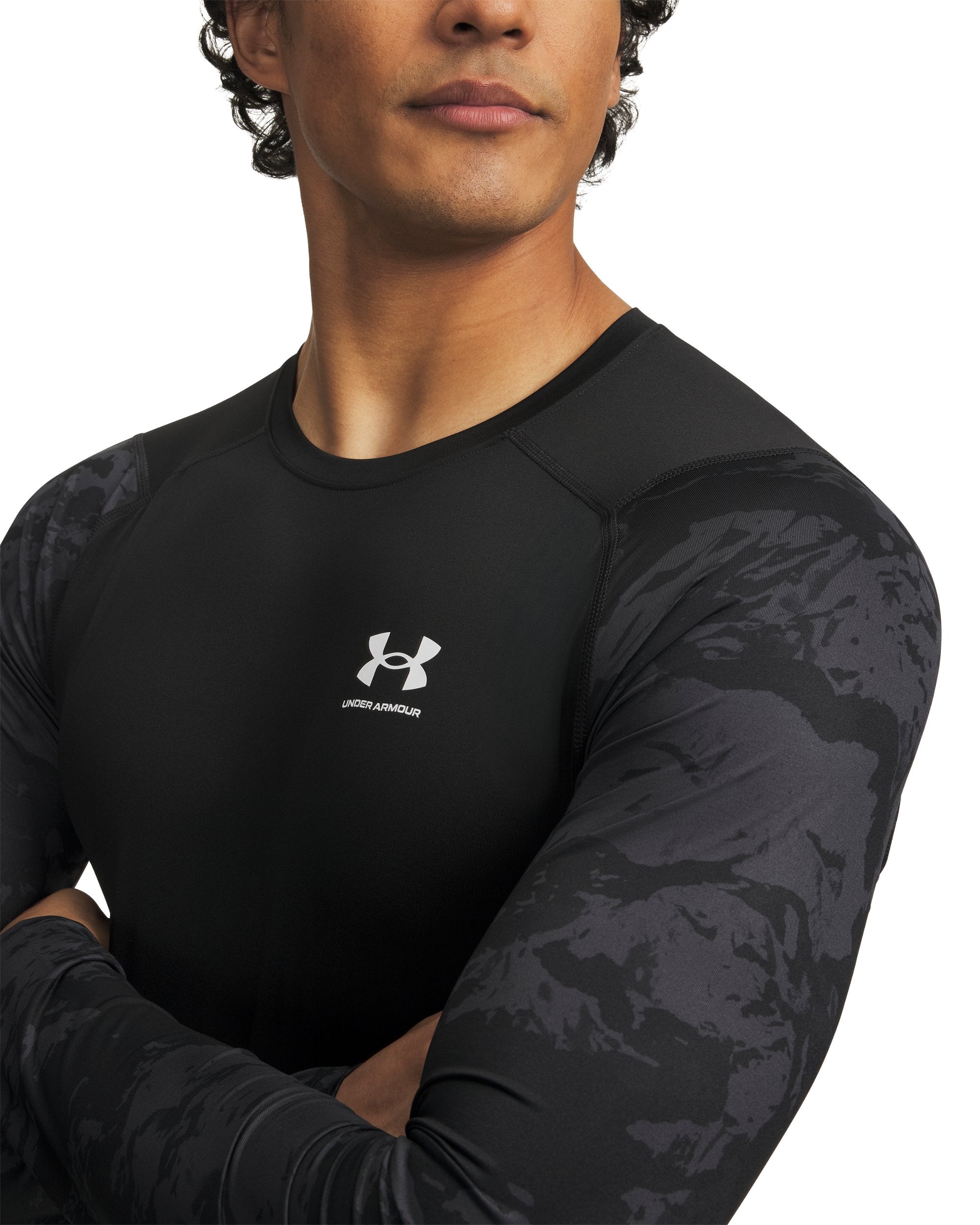 Maglia a Maniche Lunghe HeatGear Armour Compression - Nero