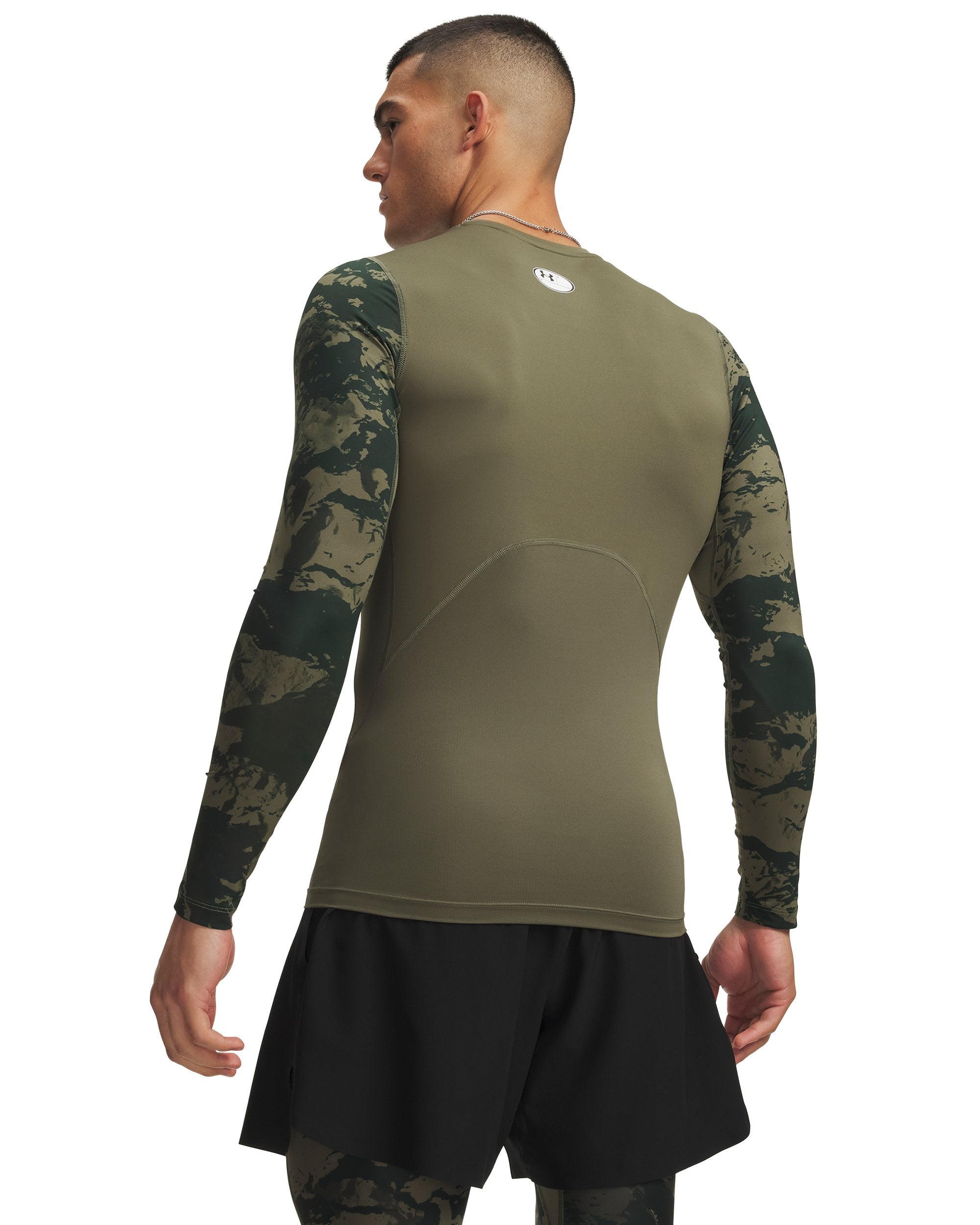 Maglia a Maniche Lunghe HeatGear Armour Compression - Verde Militare