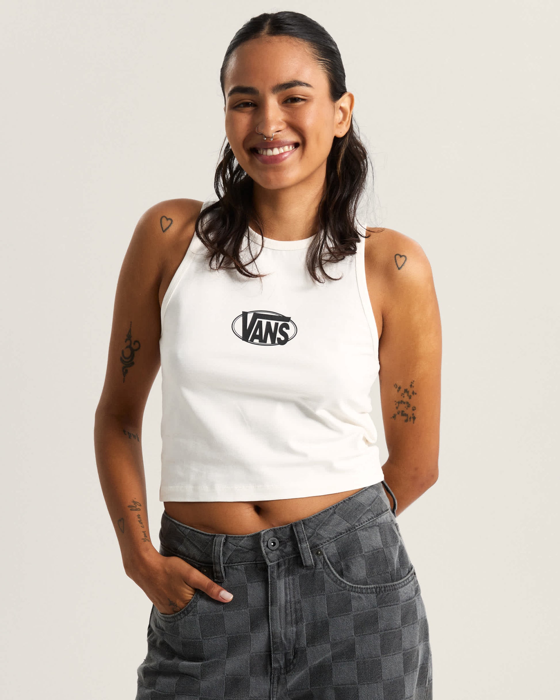 Vans Canotta Oval Logo Tank Bianco