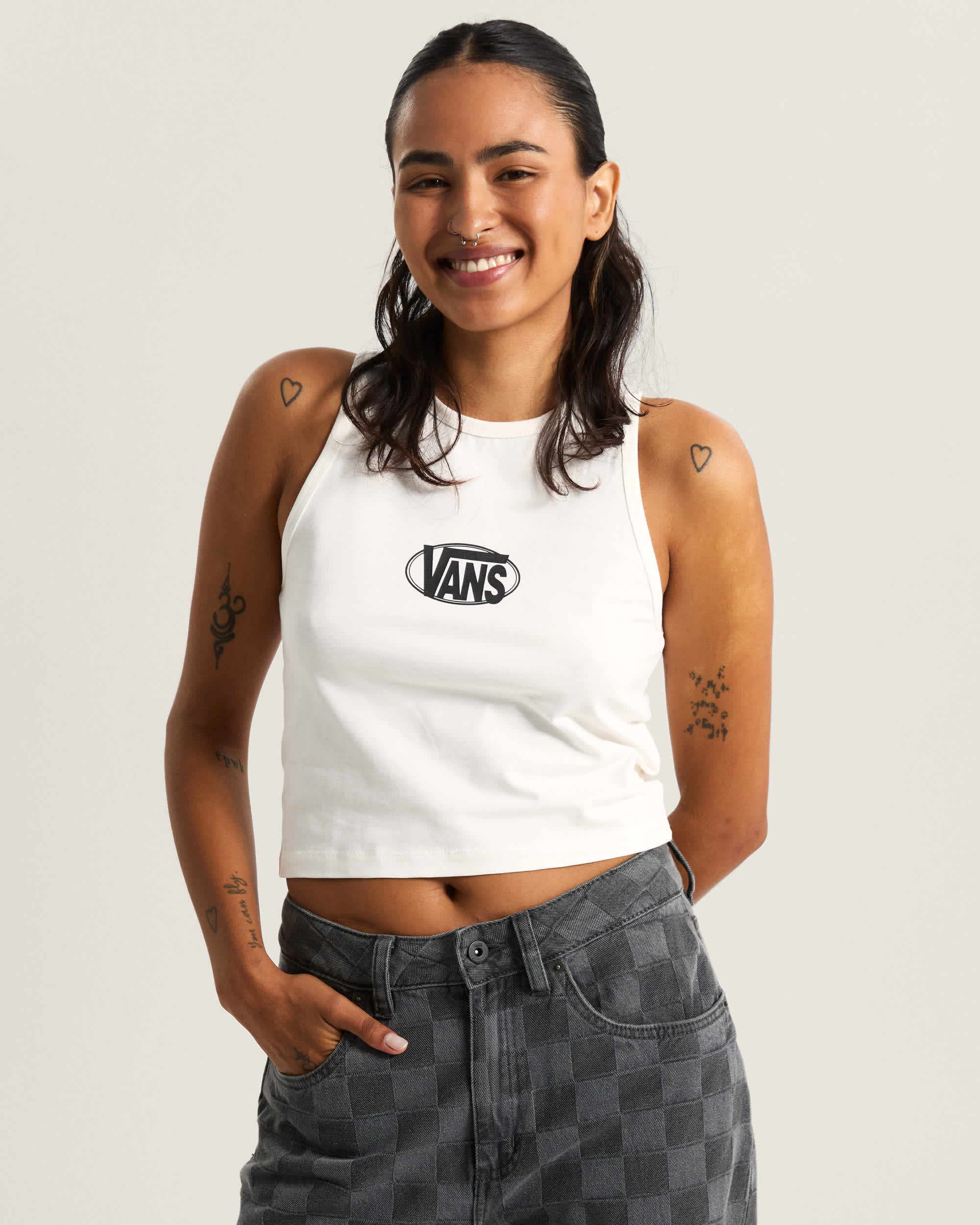 Vans Canotta Oval Logo Tank Bianco