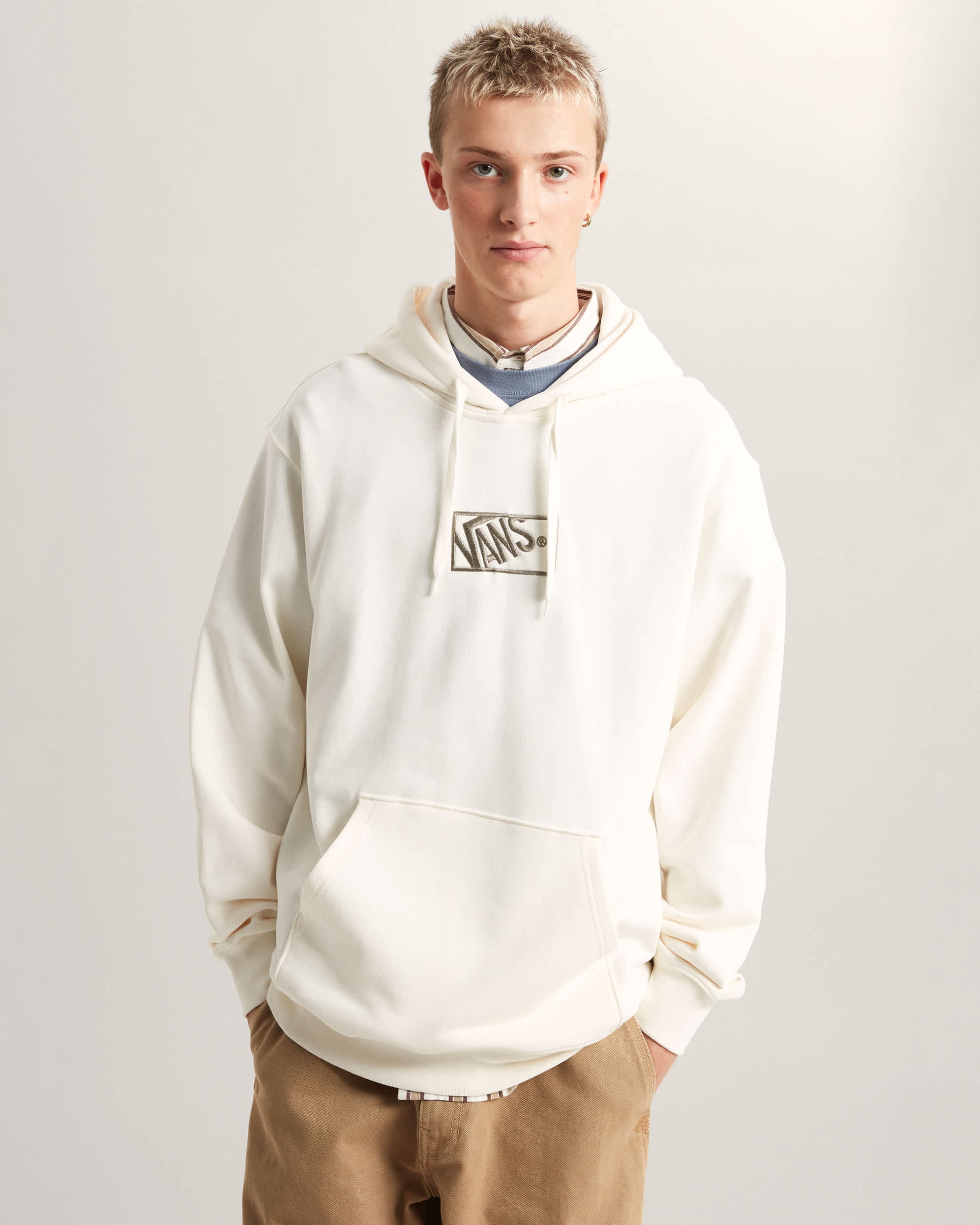 Vans Felpa Left Chest Logo Crew Bianco