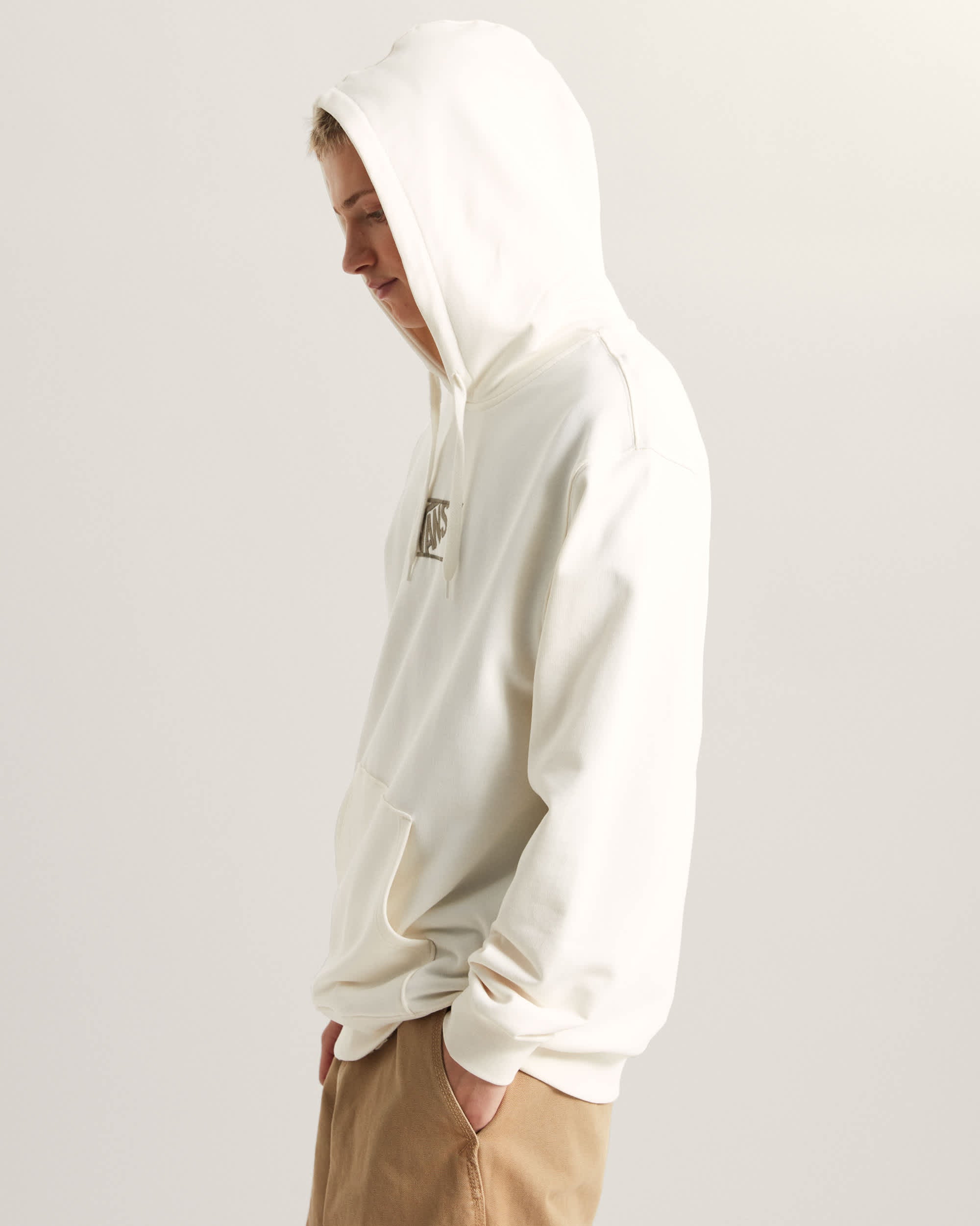 Vans Felpa Left Chest Logo Crew Bianco