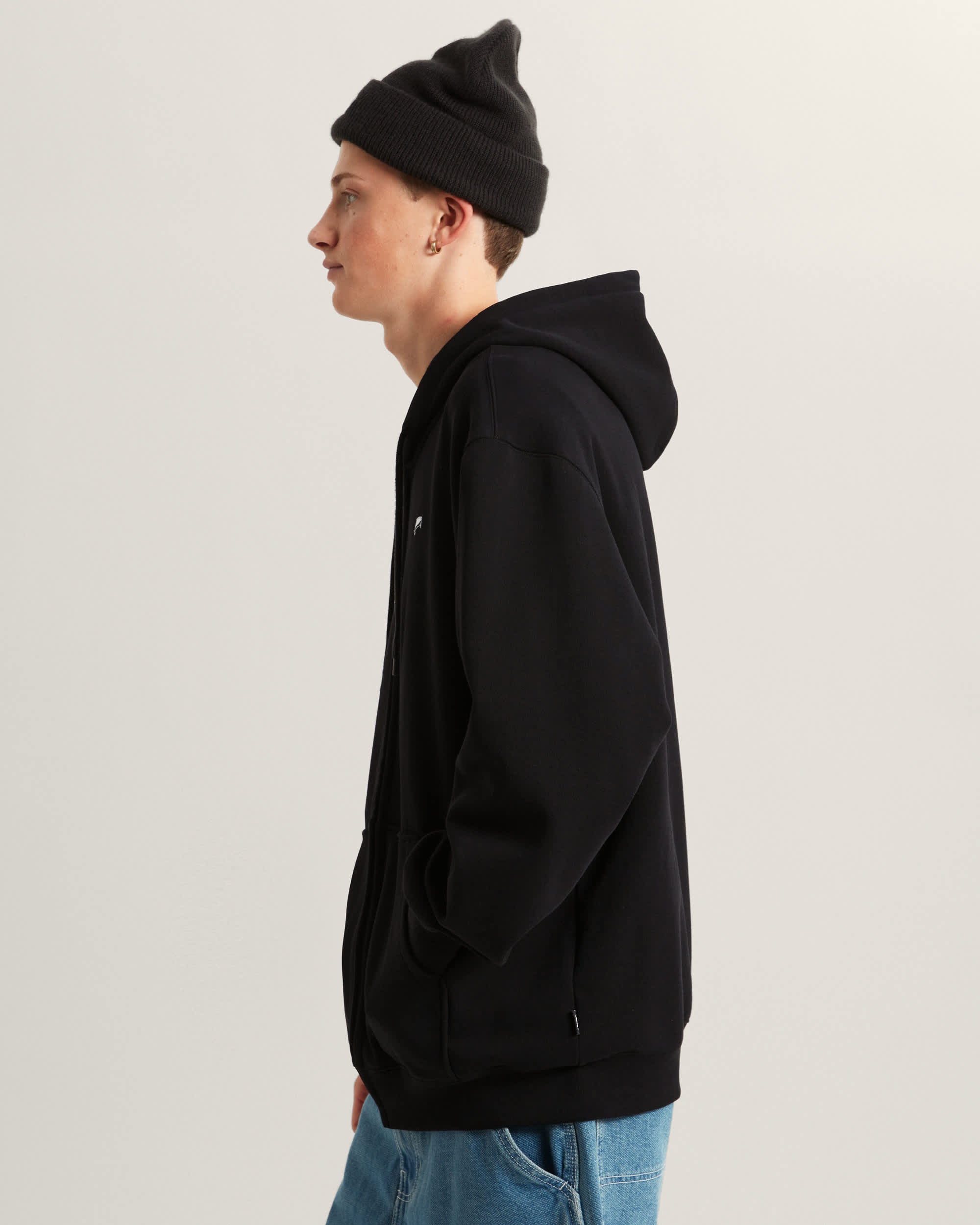 Vans Felpa Salton con Cappuccio e Zip Nero