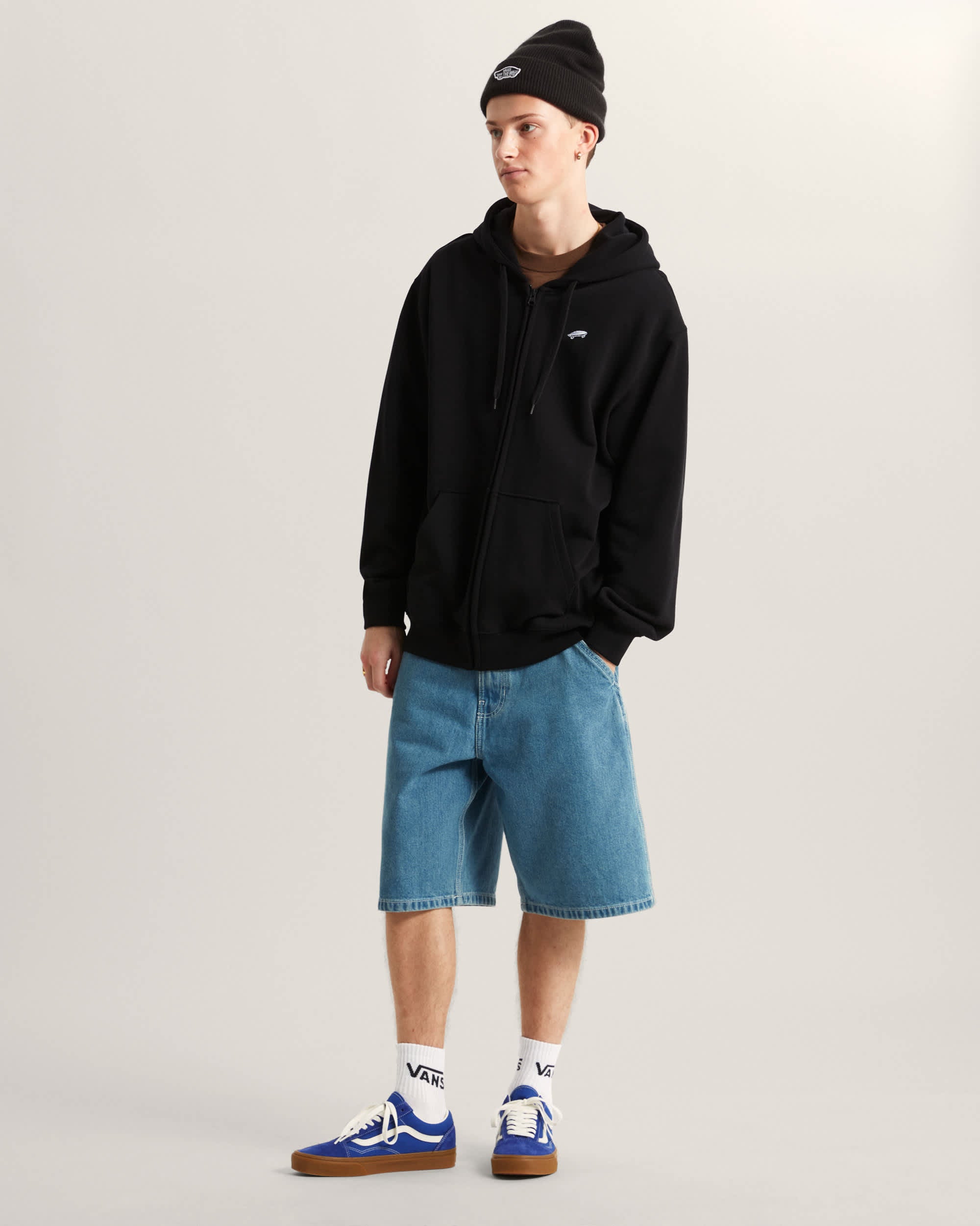 Vans Felpa Salton con Cappuccio e Zip Nero