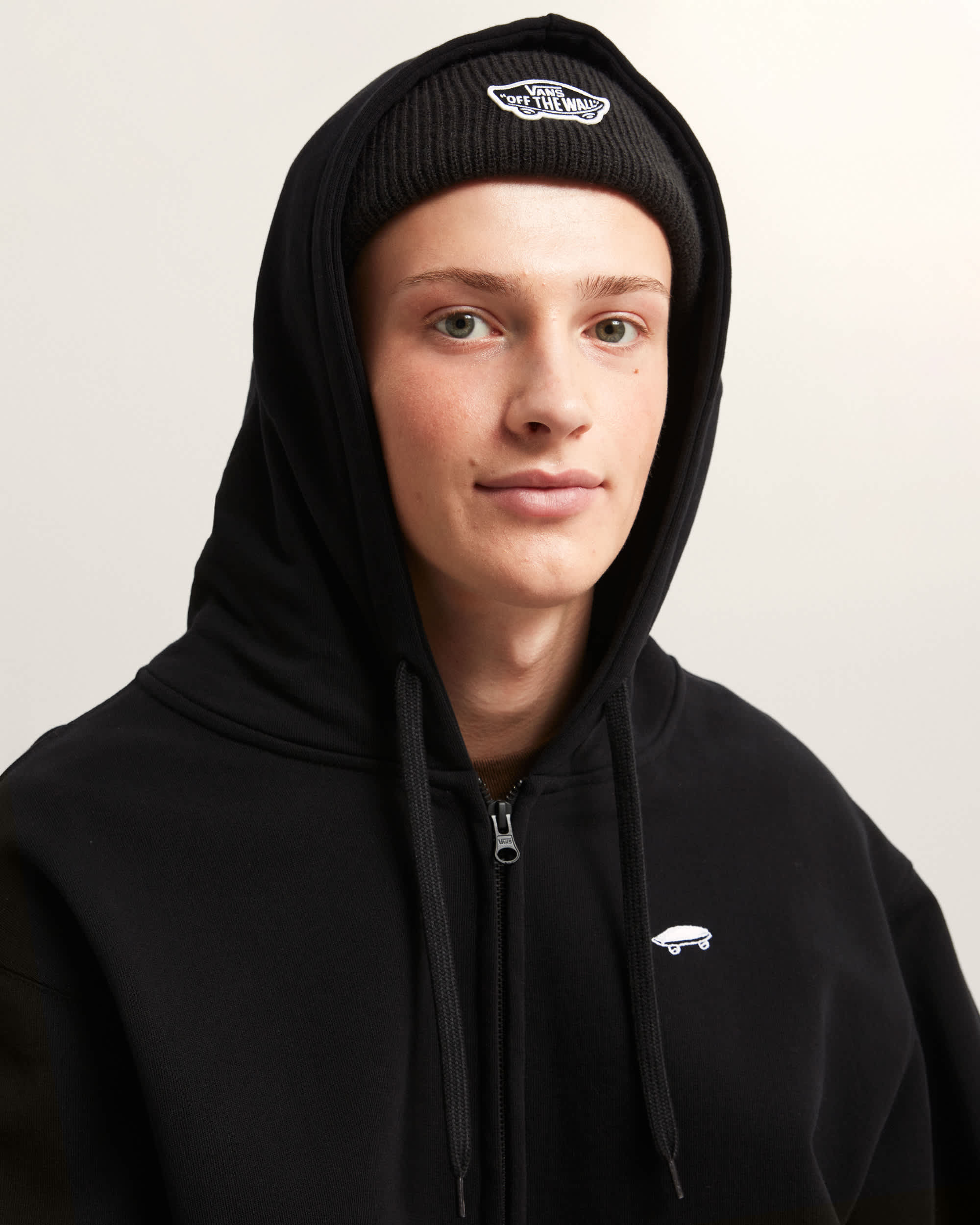 Vans Felpa Salton con Cappuccio e Zip Nero