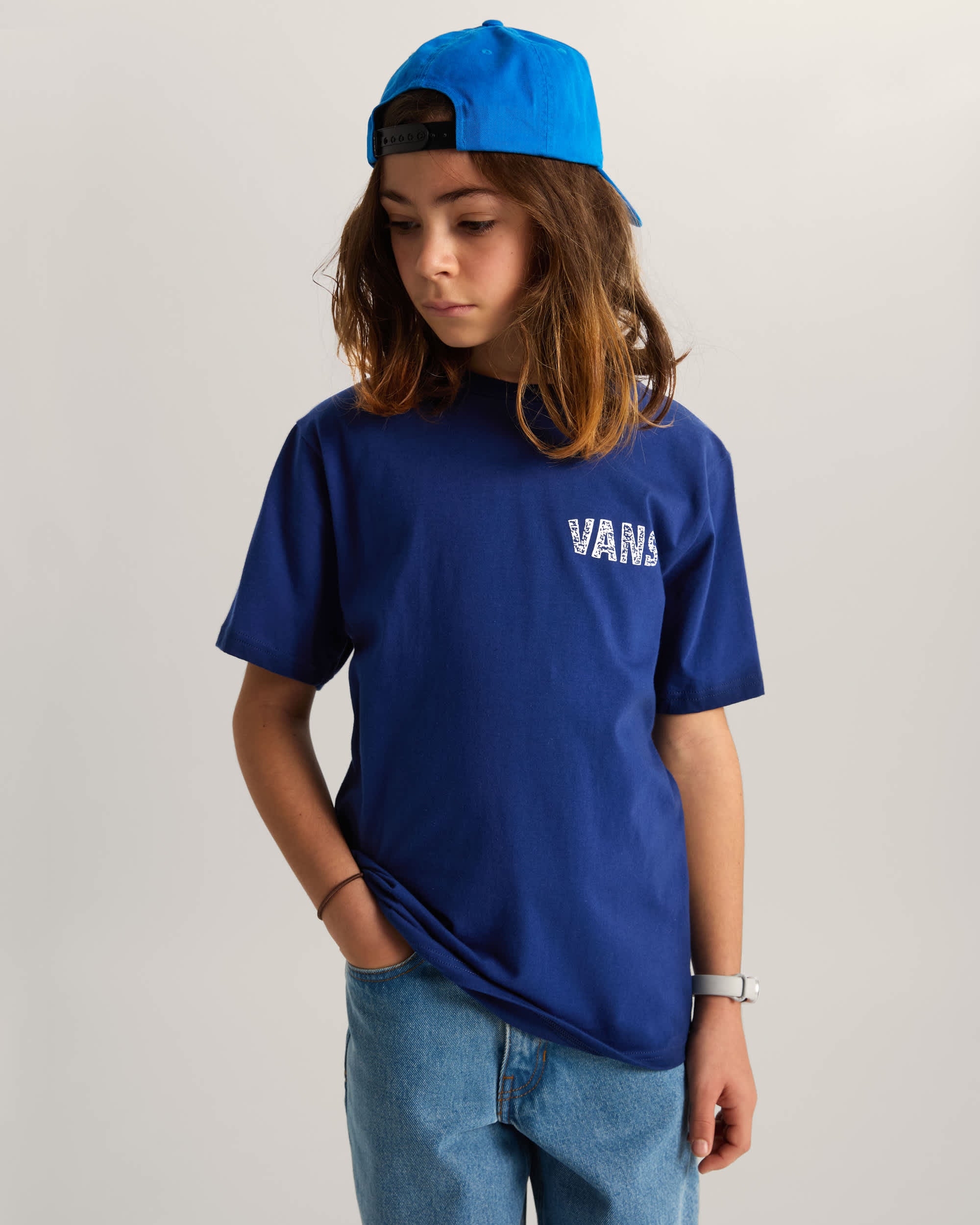Vans T-Shirt Left Chest Logo Blu