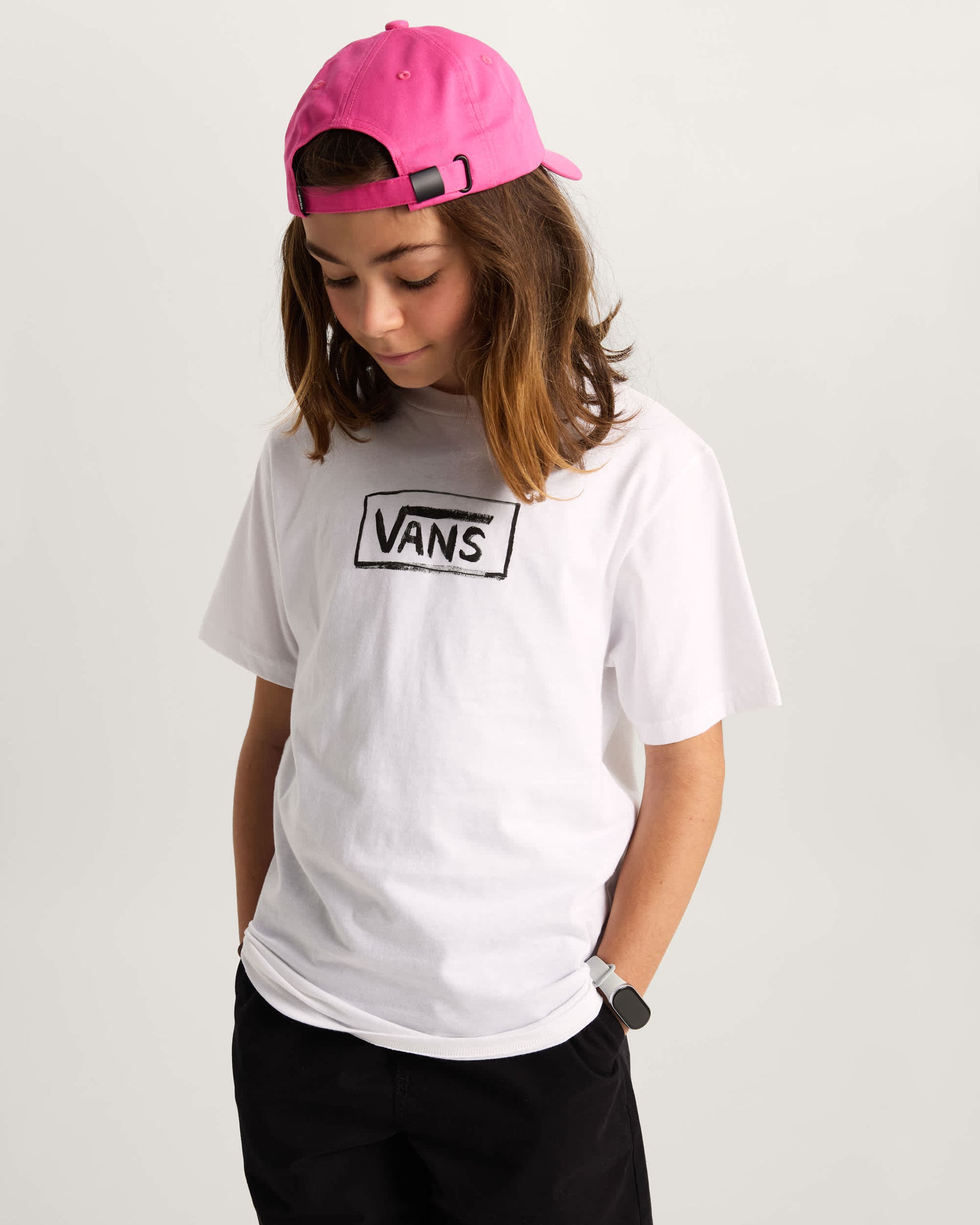 Vans T-Shirt On Canvas Bianco