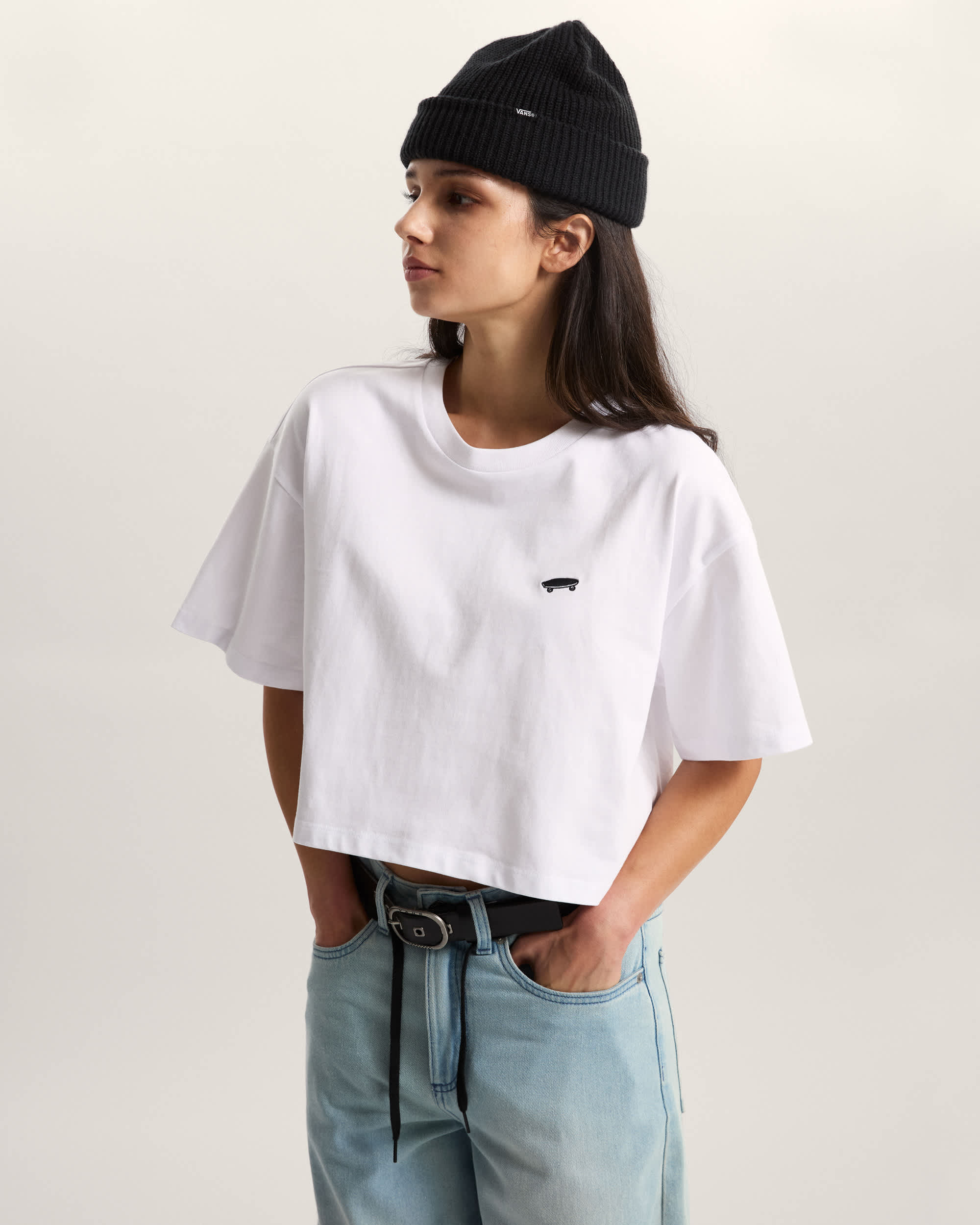 Vans T-Shirt W Salton Relax Crop Bianco