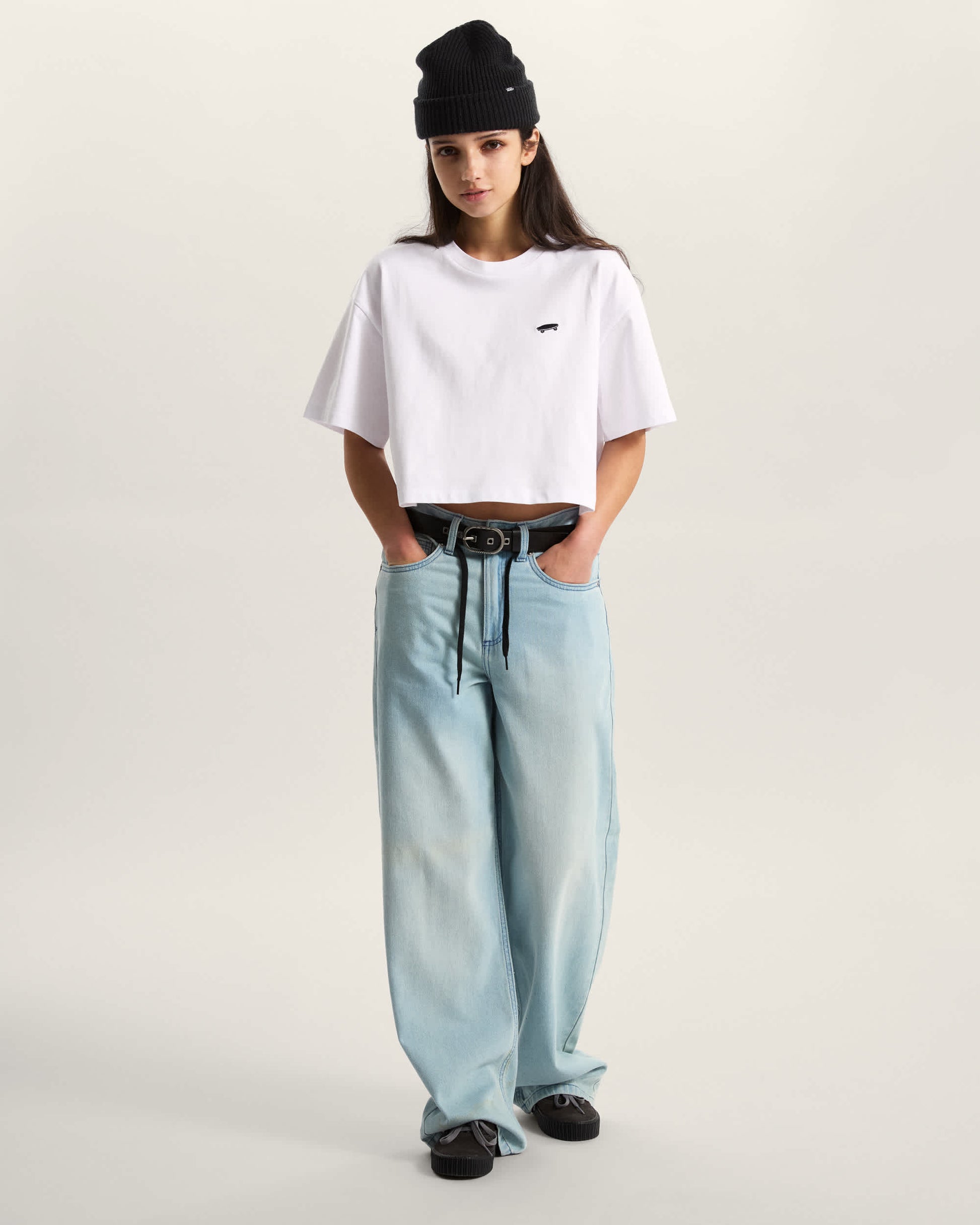 Vans T-Shirt W Salton Relax Crop Bianco