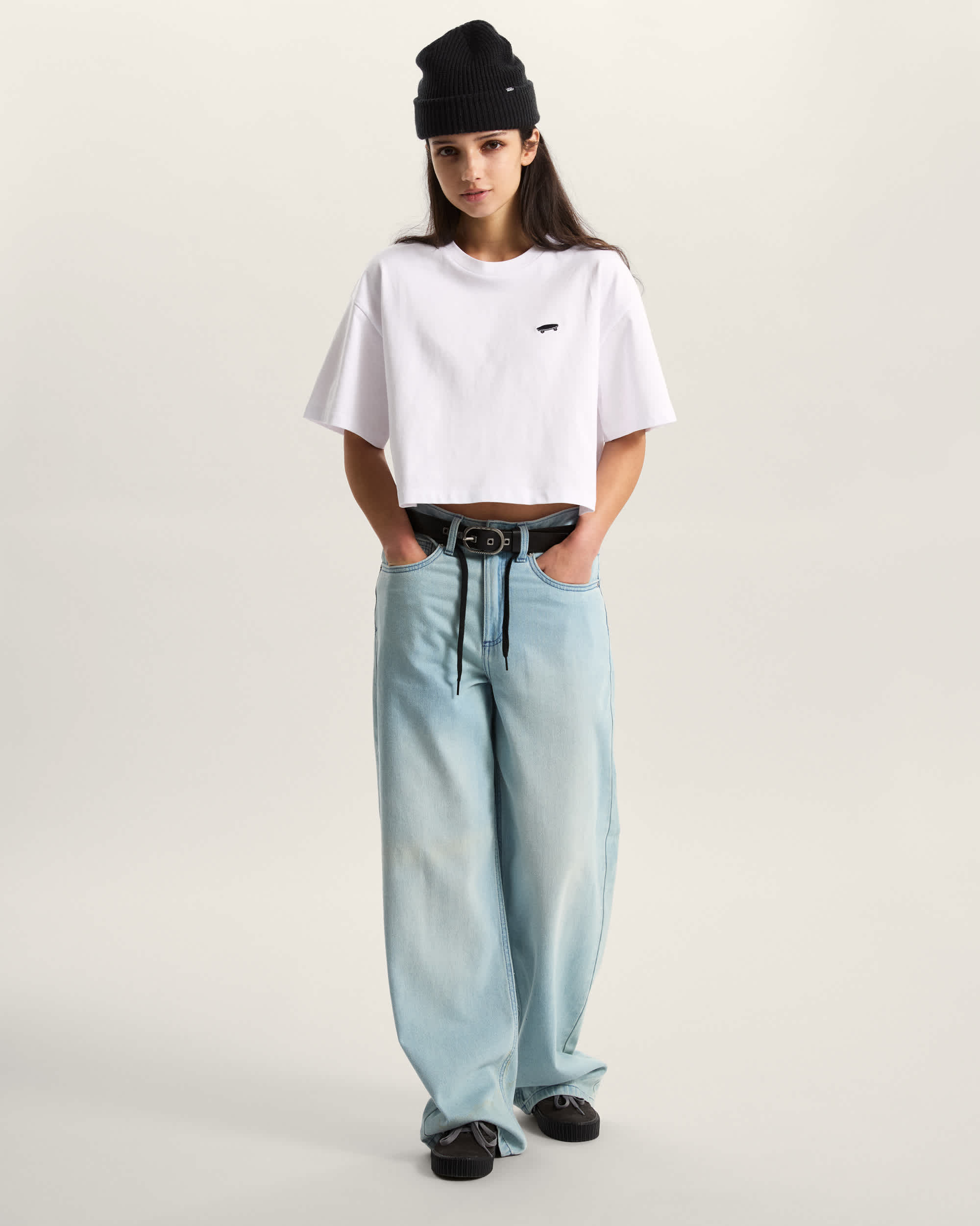 Vans T-Shirt W Salton Relax Crop Bianco