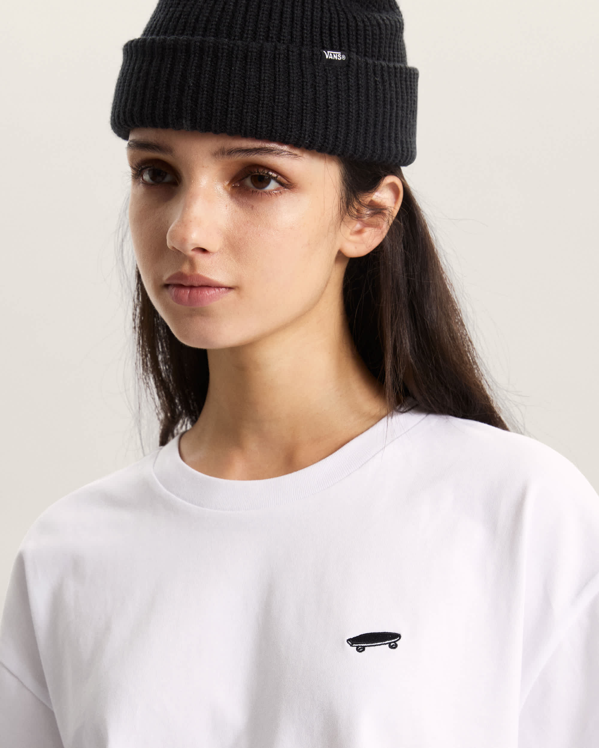 Vans T-Shirt W Salton Relax Crop Bianco